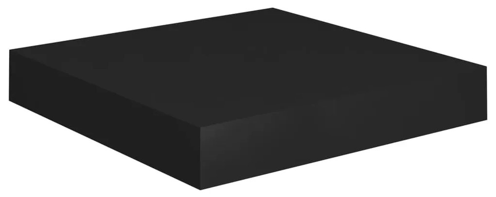 4 db fekete MDF fali polc 23 x 23,5 x 3,8 cm