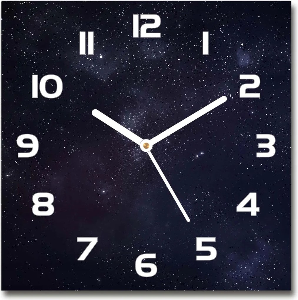 Négyzet alakú csendes üveg falióra Csillagkép 30x30