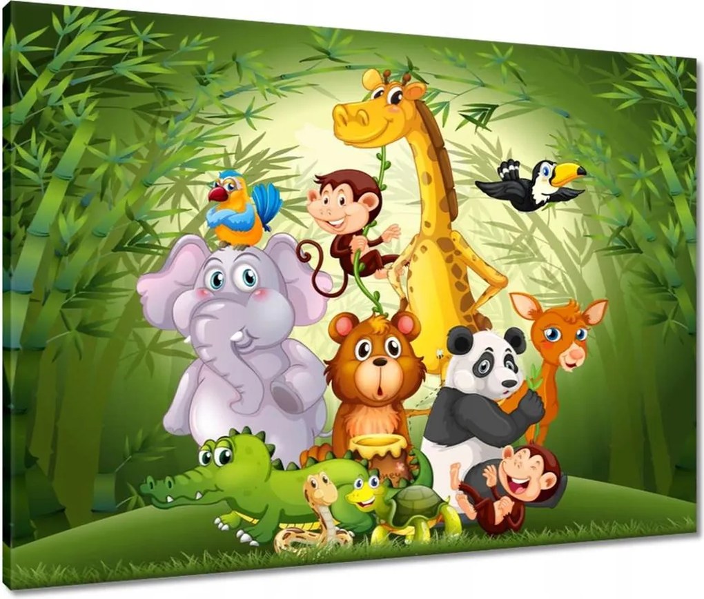 Vászonkép 80x60 Vidám állatok a dzsungelben