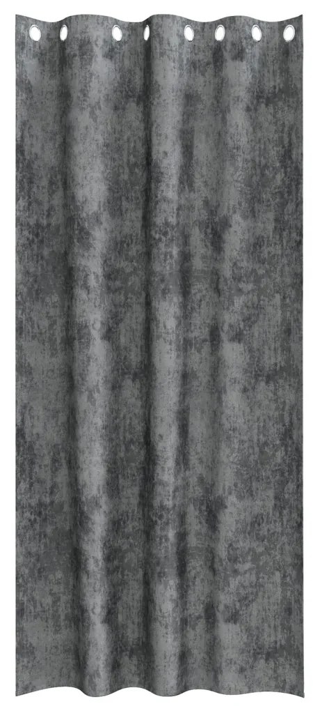 Bársonyfüggöny 2 db gyűrűs szürke 225x140 cm