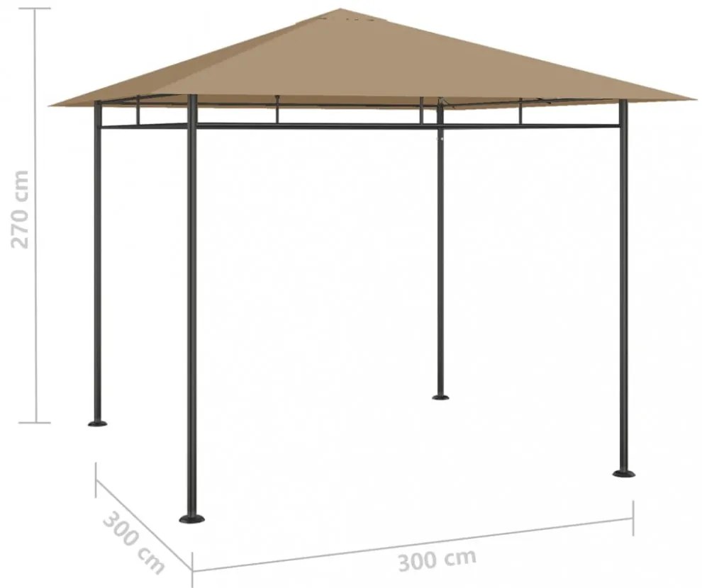 tópszínű pavilon 3 x 3 x 2,7 m 180 g/m²