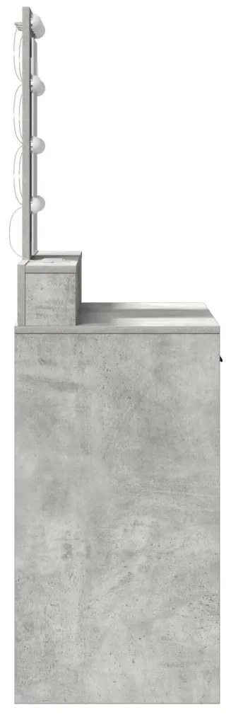 Sminktükör LED világítással Beton Szürke 100x41x140 cm
