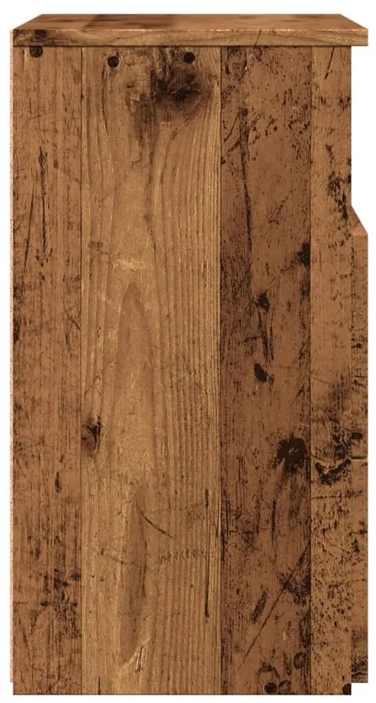 2 db antik fa színű szerelt fa éjjeliszekrény 50 x 32 x 60 cm
