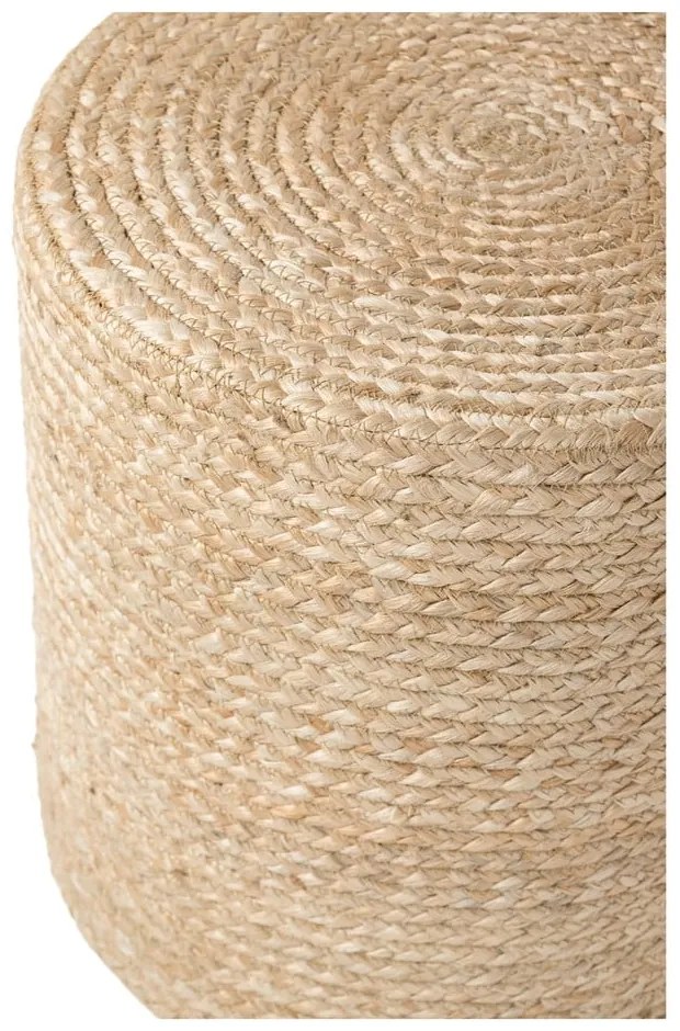 Natúr színű puff Jutta Gold – Hanse Home