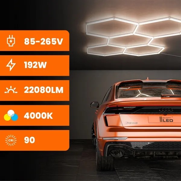 LED mennyezeti lámpatest LED/350W/85-265V 6500K 313x298 cm CRI 90 IP54 fehér