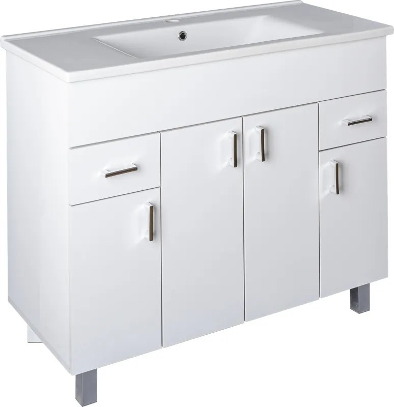 VivaStyle EKONOMIK PLUS 100 lábon álló fürdőszobabútor Sanovit ATRIA 9100 mosdóval - 100 x 45,5 cm