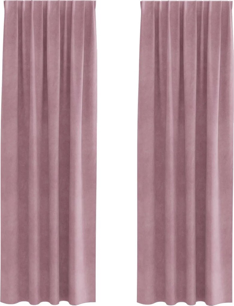 vidaXL Sötétítő függönyök 2 pcs Sötét rózsaszín 140 x 245 cm Bársony