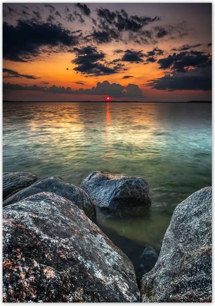 Poszterek 70x100 Sziklák Tenger Nap