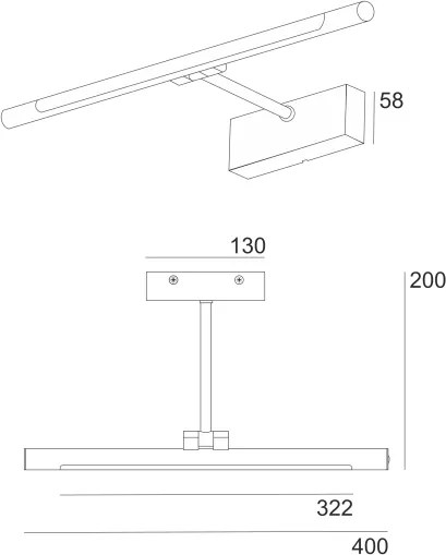 LED fürdőszobai tükörvilágítás MIRROR LED/6W/230V 4000K IP44 40 cm fekete