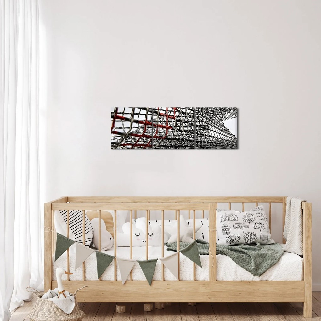 Egy vasszerkezet képe (órával) (90x30 cm)