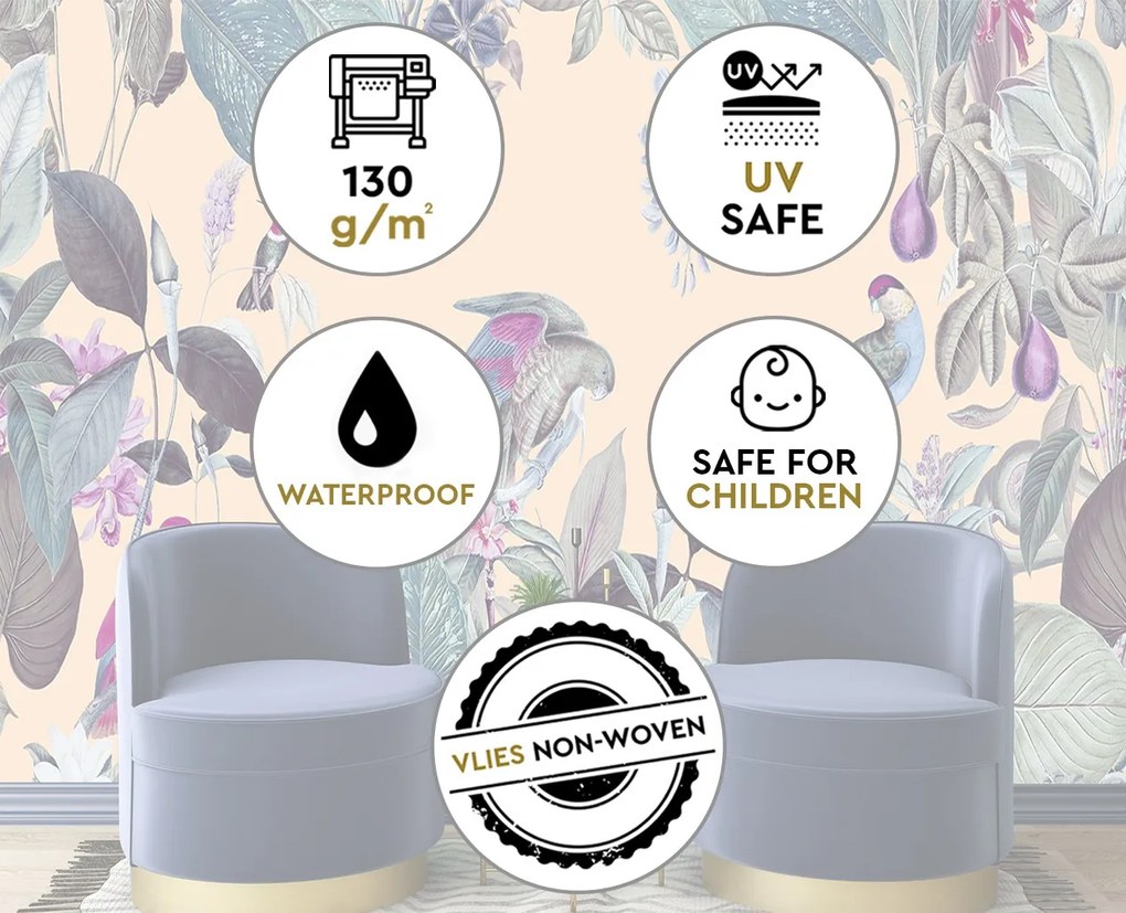 Gario Fotótapéta Rózsaszín és lila trópusok - Andrea Haase Anyag: Vlies, Méret: 150 x 105 cm