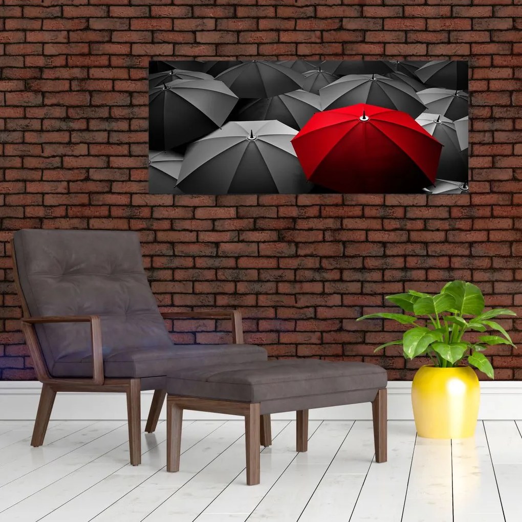A nyitott napernyők képe (120x50 cm)