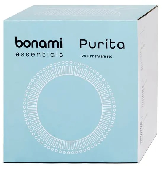 Purita 12 db-os fehér porcelán étkészlet - Bonami Essentials