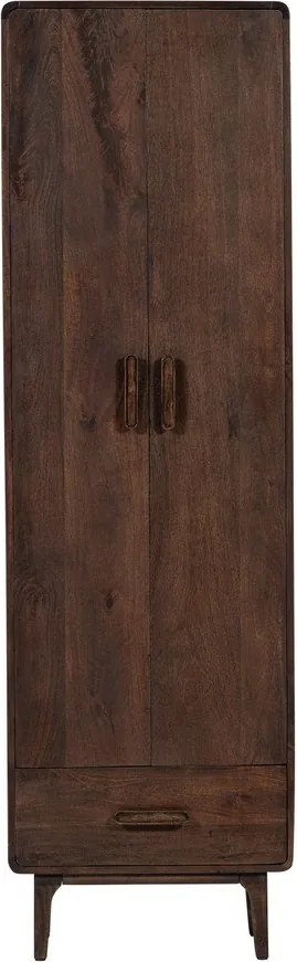 Sötét natúr színű mangófa szekrény 60x200x35 cm Liya – WOOOD