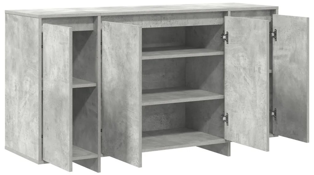 Beton Szürke Oldalszekrény Beton szürke Mérnöki fa 135 x 41 x 75 cm