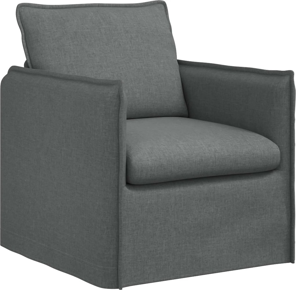 vidaXL Kanapé Sötétszürke 195 x 82 x 85 cm szövet