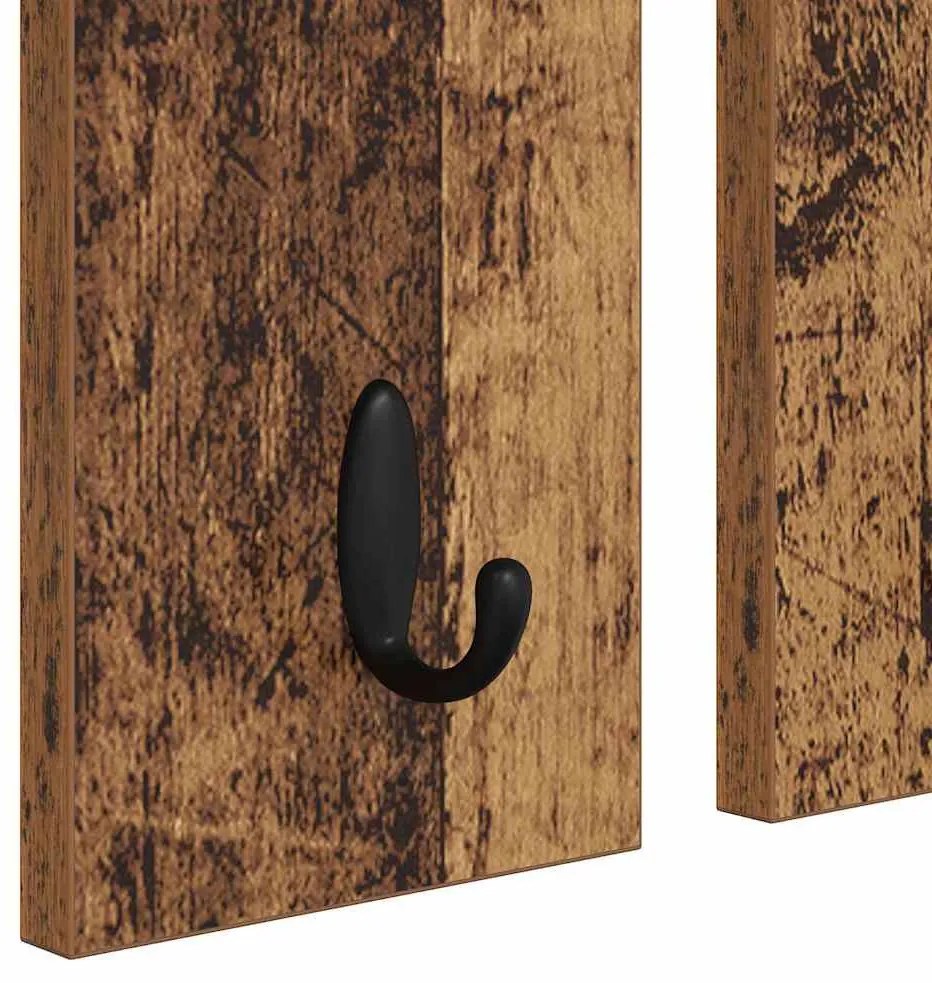 Fali Kabáthorog polcokkal Régi fa 85 x 10 x 45 cm Faanyag