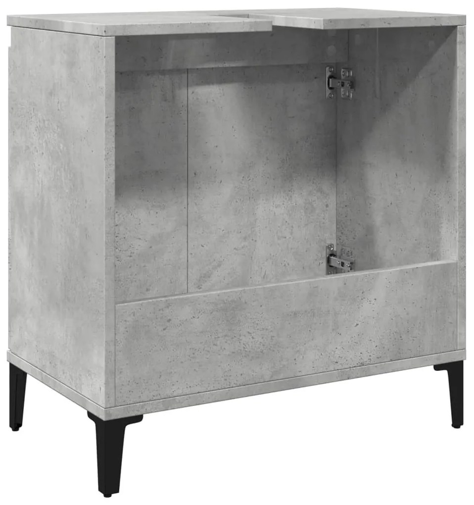 betonszürke szerelt fa mosdószekrény 58x33x60 cm