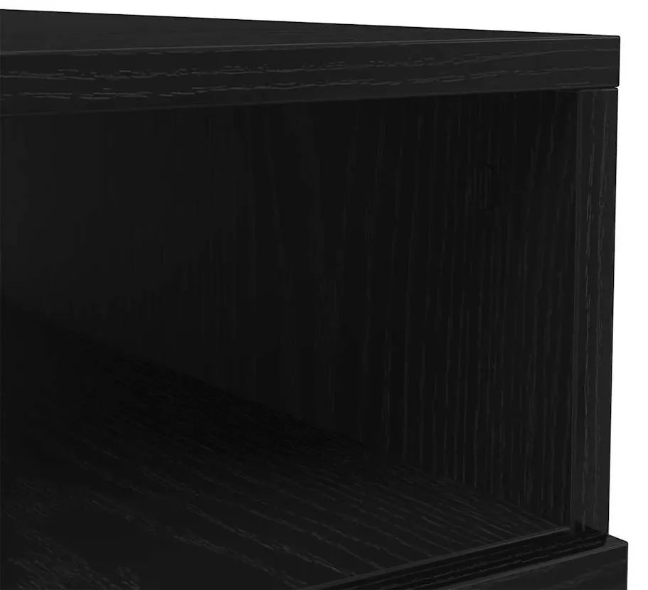 fekete tölgyszínű dohányzóasztal LED-lámpákkal 90x49x40 cm