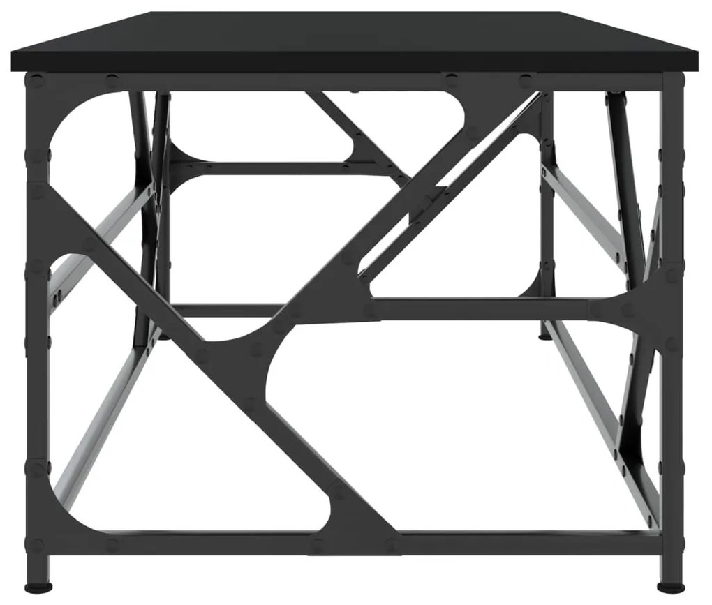 Fekete szerelt fa dohányzóasztal 100 x 50 x 40 cm