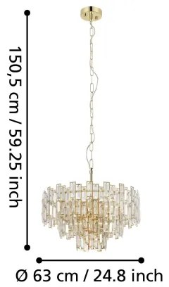 Eglo 39613 - Csillár láncon CALMEILLES 10xE14/25W/230V á. 63 cm