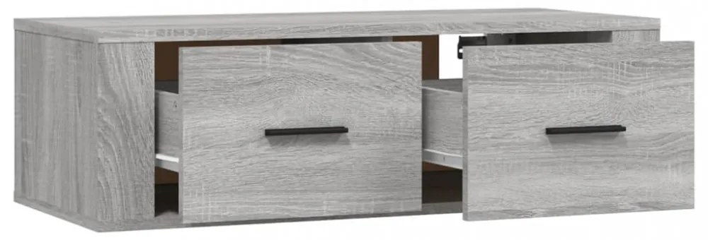 szürke sonoma színű szerelt fa függő TV-szekrény 80x36x25 cm