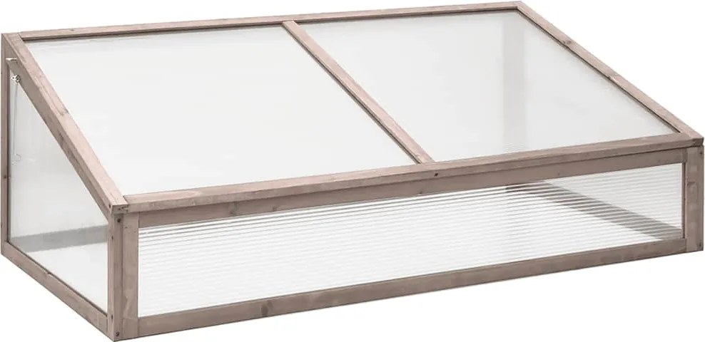 vidaXL szürke fenyőfa melegház 110 x 56 x 39 cm