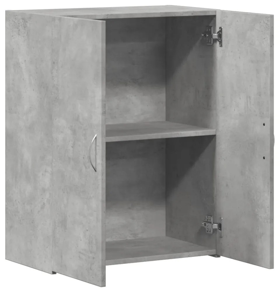 betonszürke szerelt fa irattartó szekrény 60 x 32 x 77,5 cm