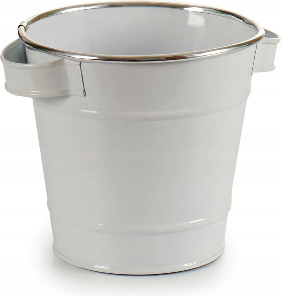 Cink Fedő Virágcseréphez Fehér Ø 15 CM Magasság 14,5 CM