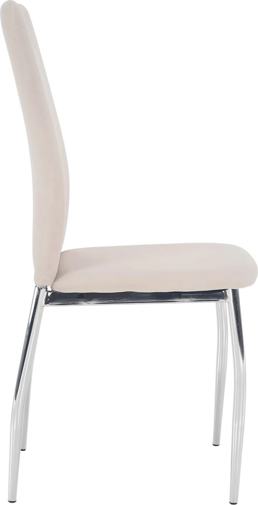 Étkezőszék, bézs Dulux Velvet szövet/króm, OLIVA NEW