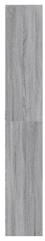 szürke sonoma szerelt fa LED-es magasszekrény 41,5x32,5x200 cm