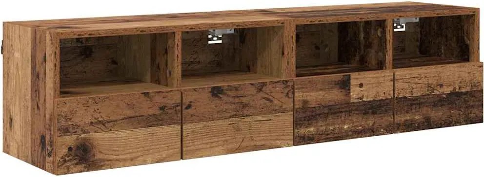 vidaXL TV Fali Szekrények 2 pcs Öreg fa 60 x 30 x 30 cm Faanyag