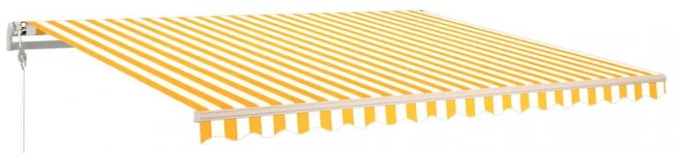 sárga és fehér automata napellenző 450 x 300 cm