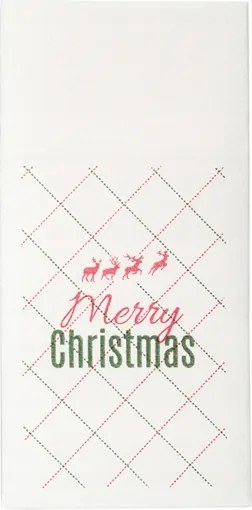 Szalvétatartó tasak evőeszköztartó tok karácsonyi kenguru "Rudolf" 40x40cm 50db