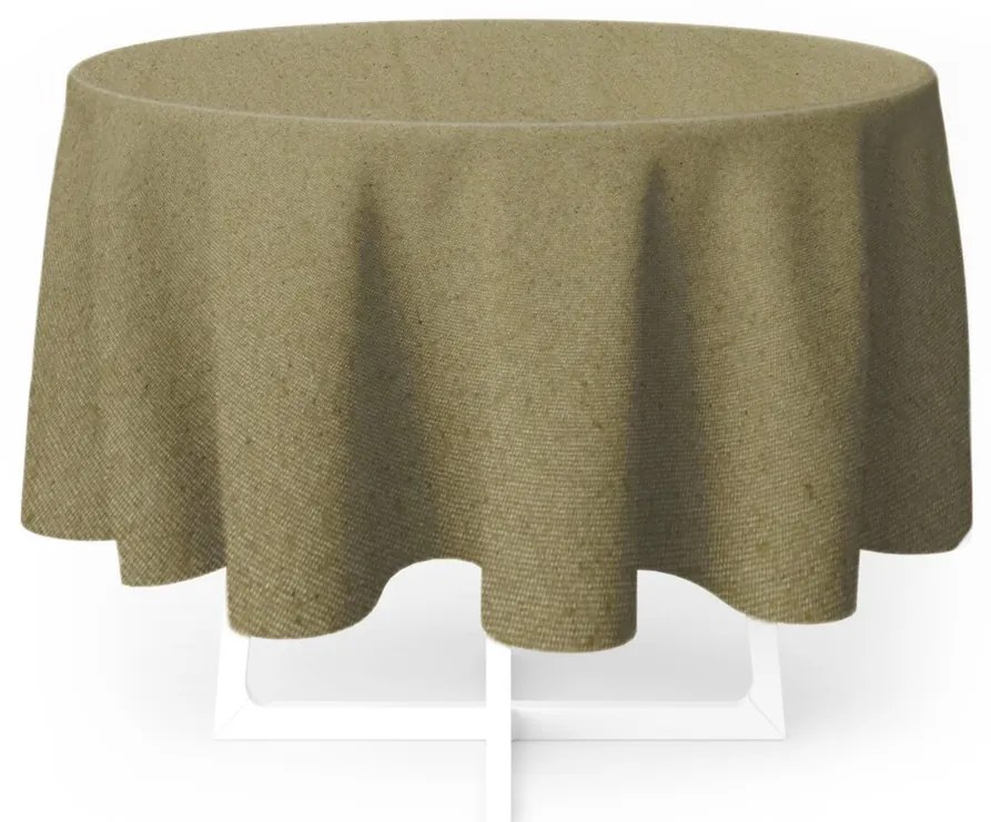 Table pamut asztalterítő khaki, átmérő 150 cm