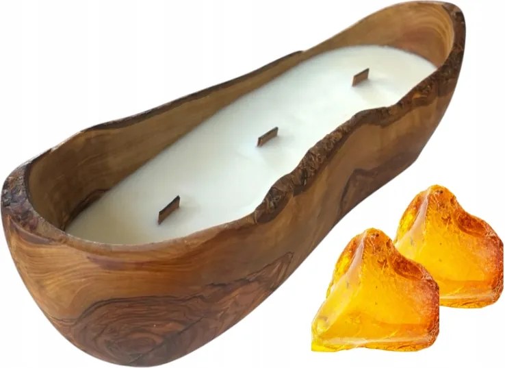 Természetes Illatgyertya Fában DK30 Arkay -Orientális-Arany Borostyán