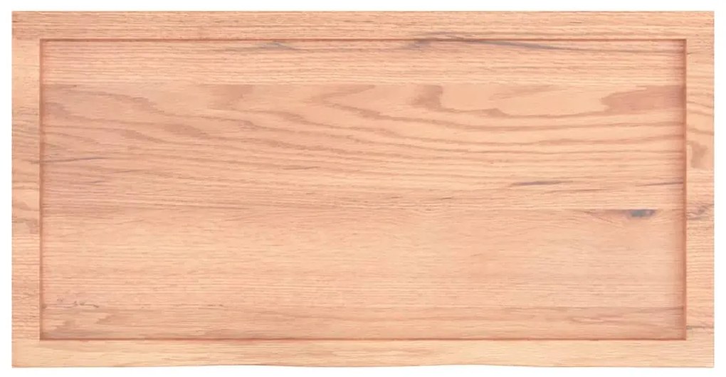 világosbarna kezelt tömör tölgyfa asztallap 100x50x(2-4) cm