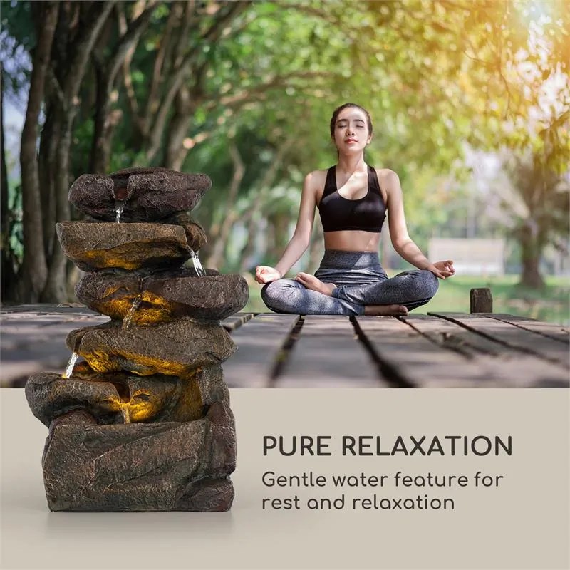 Blumfeldt Savona, napelemes szökőkút, 2,8 W, 5 óra, akkumulátor, LED lámpa, kő kinézet