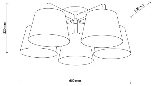BRILAGI - LED felületre szerelhető csillár LATTE SABIA 5xE27/15W/230V fenyő/fehér