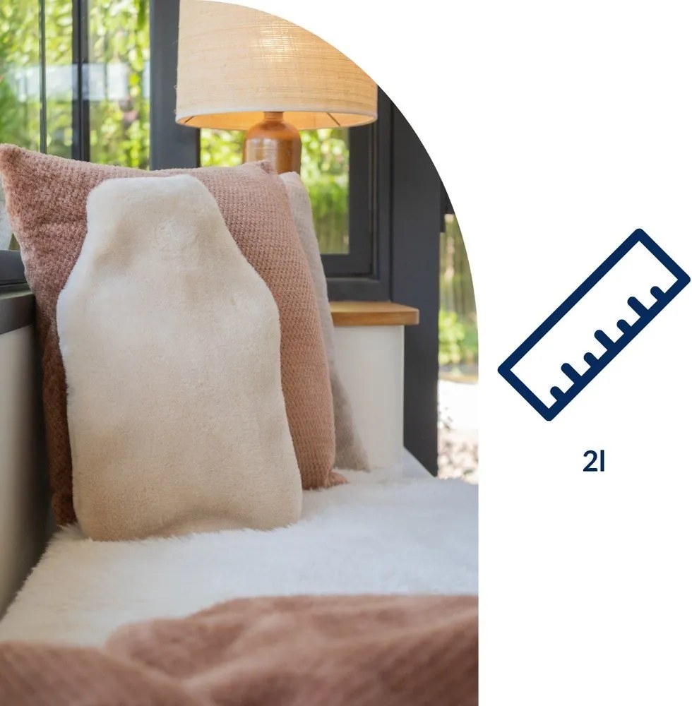 Bézs mikroplüss melegvizes palack 2 l Warmers – Tiseco Home Studio