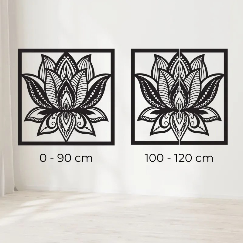 Mandala lótuszvirág fali design négyzet - ALAKSTRA