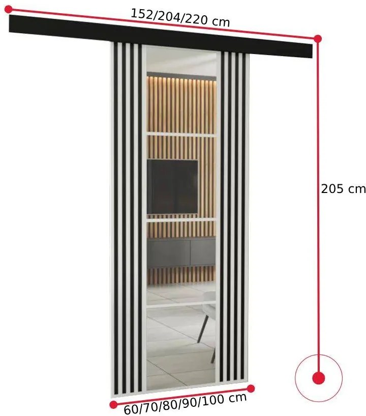 LAKI 100 tolóajtó, 100x205, arany kraft tölgy