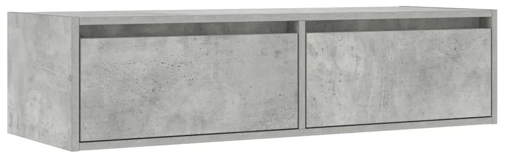 TV szekrény LED világítással beton szürke 100X35,5x25 cm