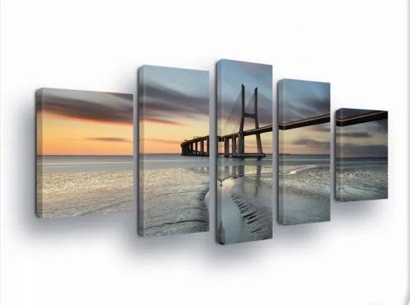 Vászonkép 170x100 moduláris poliptich naplemente tájkép tenger panoráma
