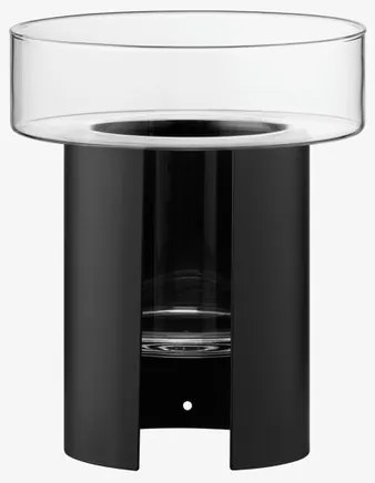 LSA International Terrazza virágcserép, h 22 cm, Ø19 cm, átlátszó/fekete - LSA nemzetközi