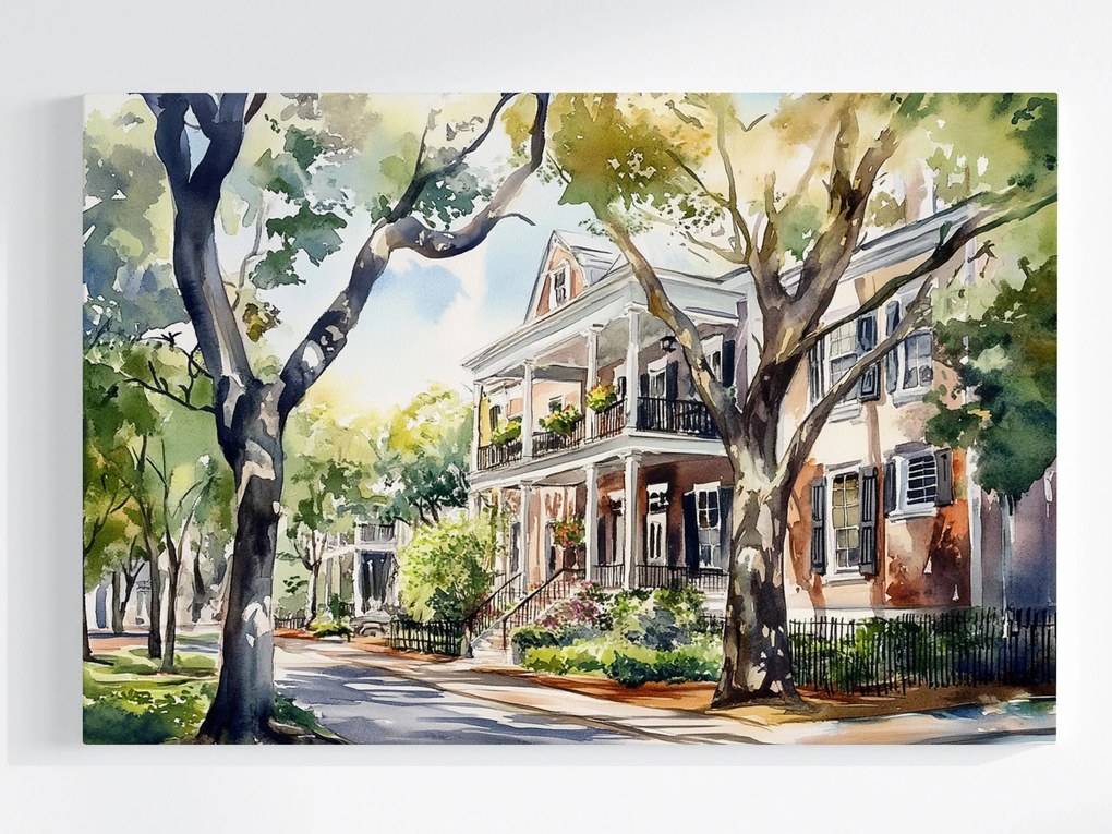 Vászonkép Canvas Város Savannah Georgia Utca Ház Rezidencia 60x40