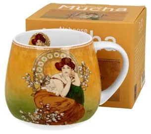 Porcelánbögre 430ml,dobozban, Mucha:Topáz