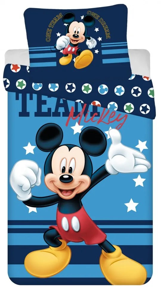 Gyermek pamut ágyneműhuzat MICKEY MOUSE TEAM kék Ágyneműhuzat mérete: 70 x 90 cm | 140 x 200 cm