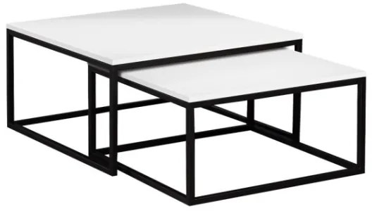 KÉSZLET 2x Kávésasztal DUAL fehér/fekete