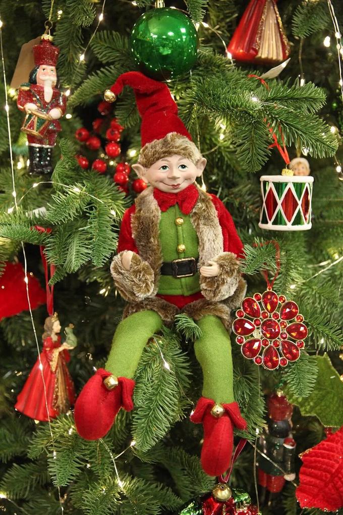 Piros-zöld karácsonyi manó 40cm